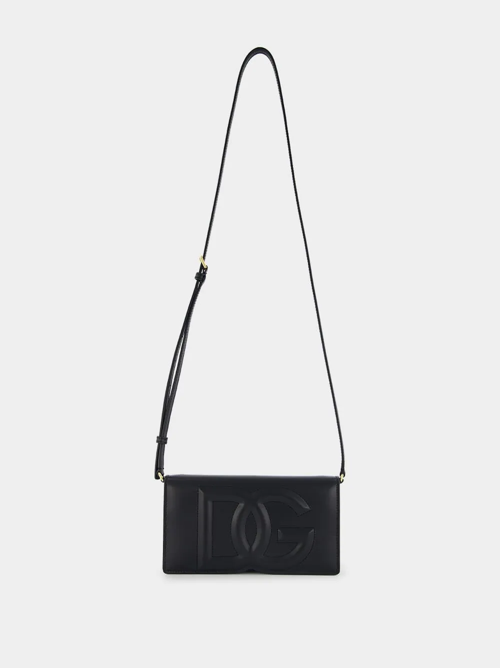 DG-Logo Leather Shoulder Bag
