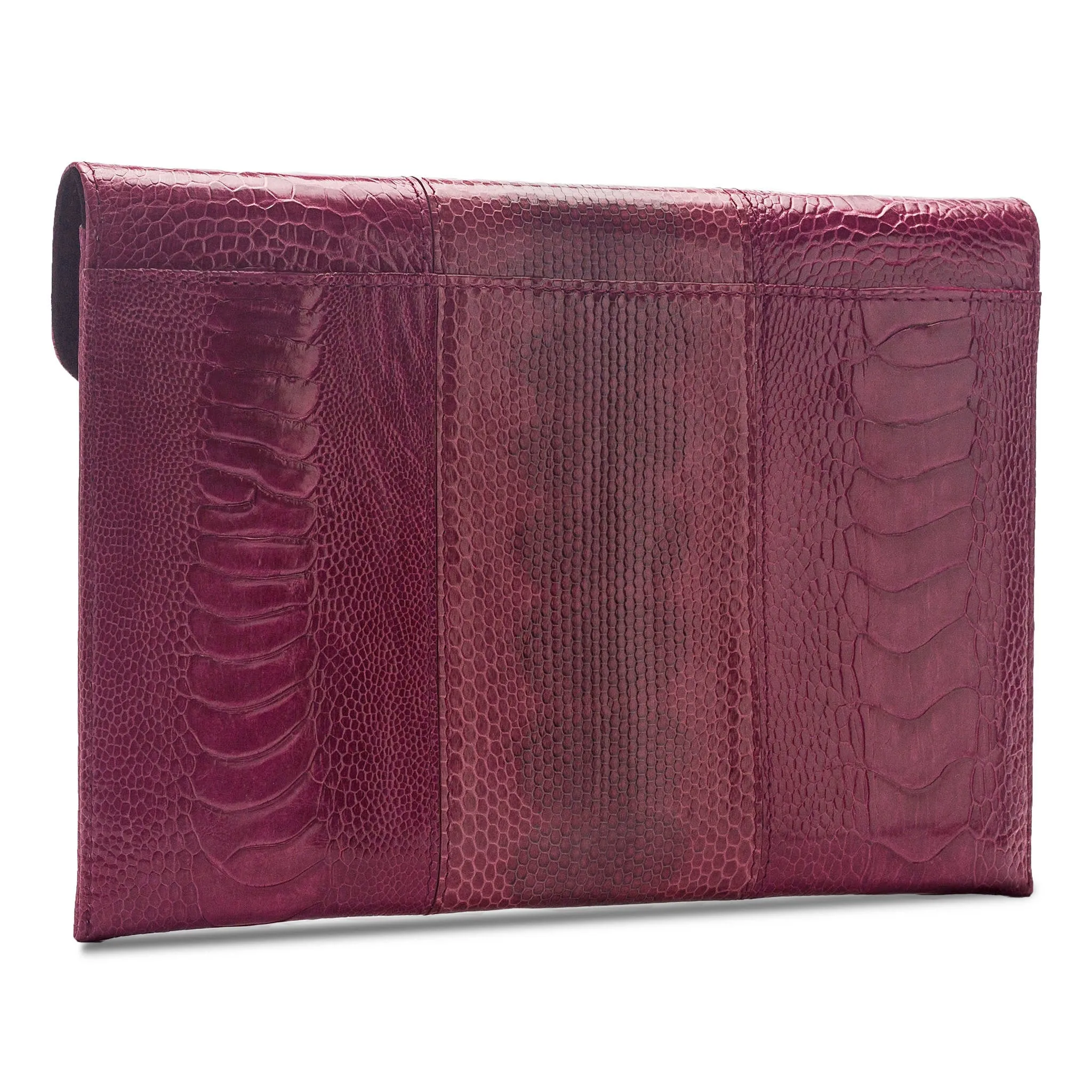 DIANE SNAKESKIN & OSTRICH LEG ENVELOPE CLUTCH