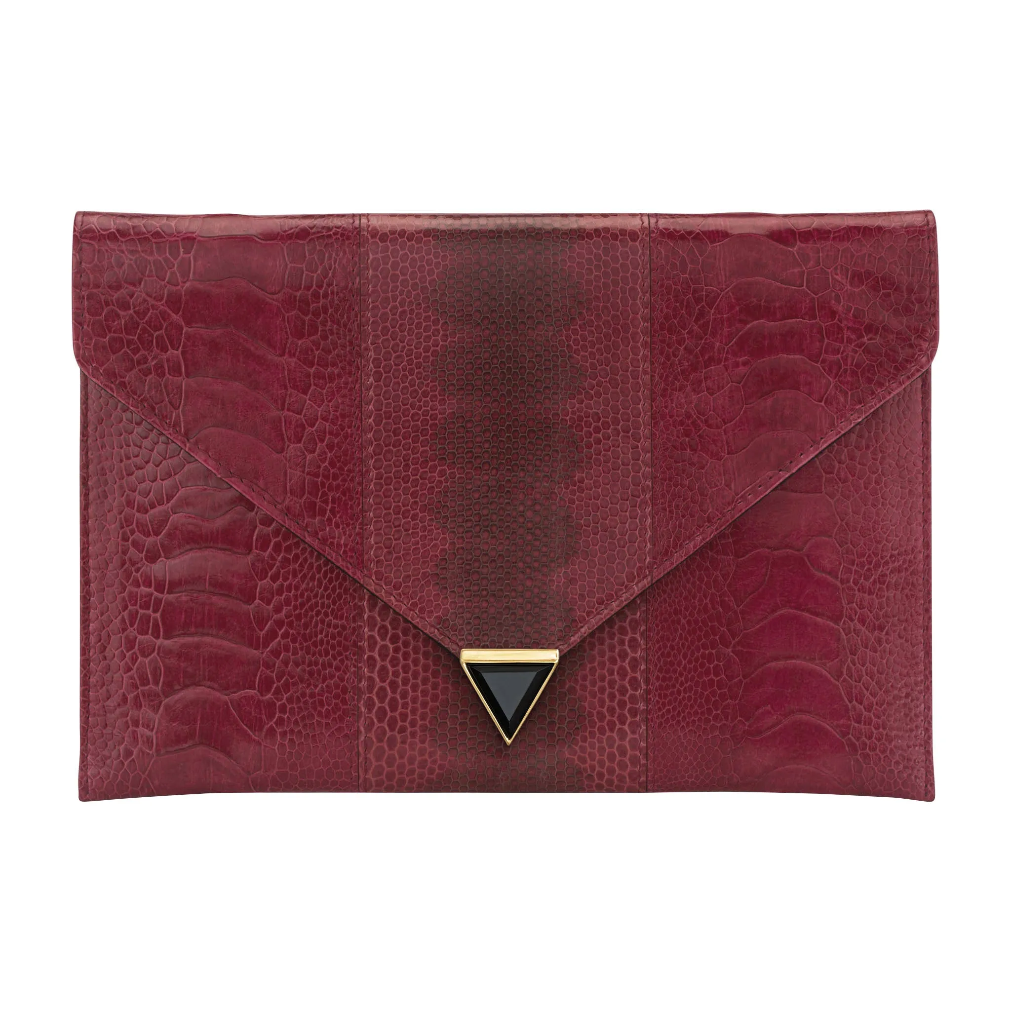 DIANE SNAKESKIN & OSTRICH LEG ENVELOPE CLUTCH