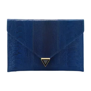 DIANE SNAKESKIN & OSTRICH LEG ENVELOPE CLUTCH
