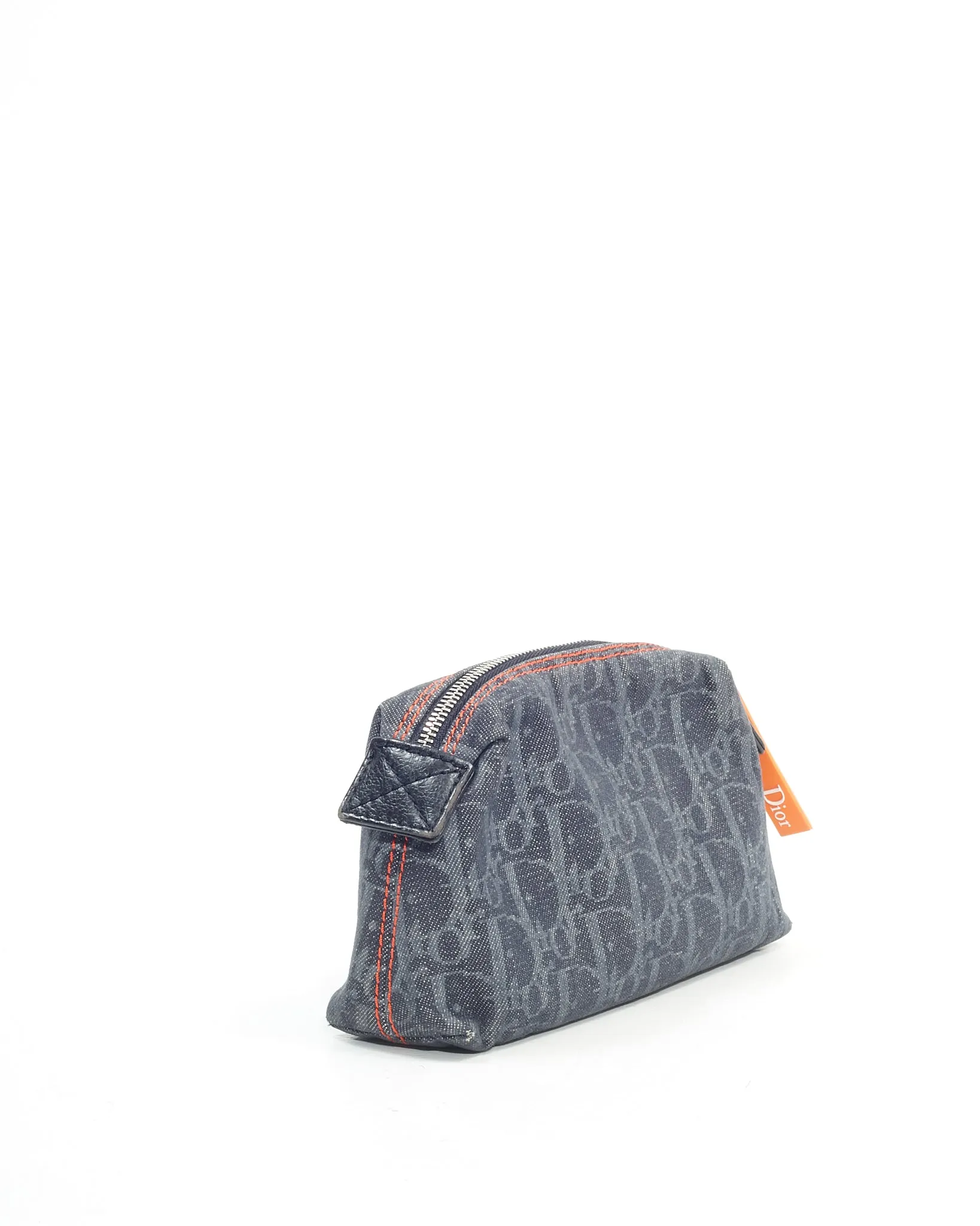 Dior Denim Blue Canvas Oblique Cosmetic Pouch