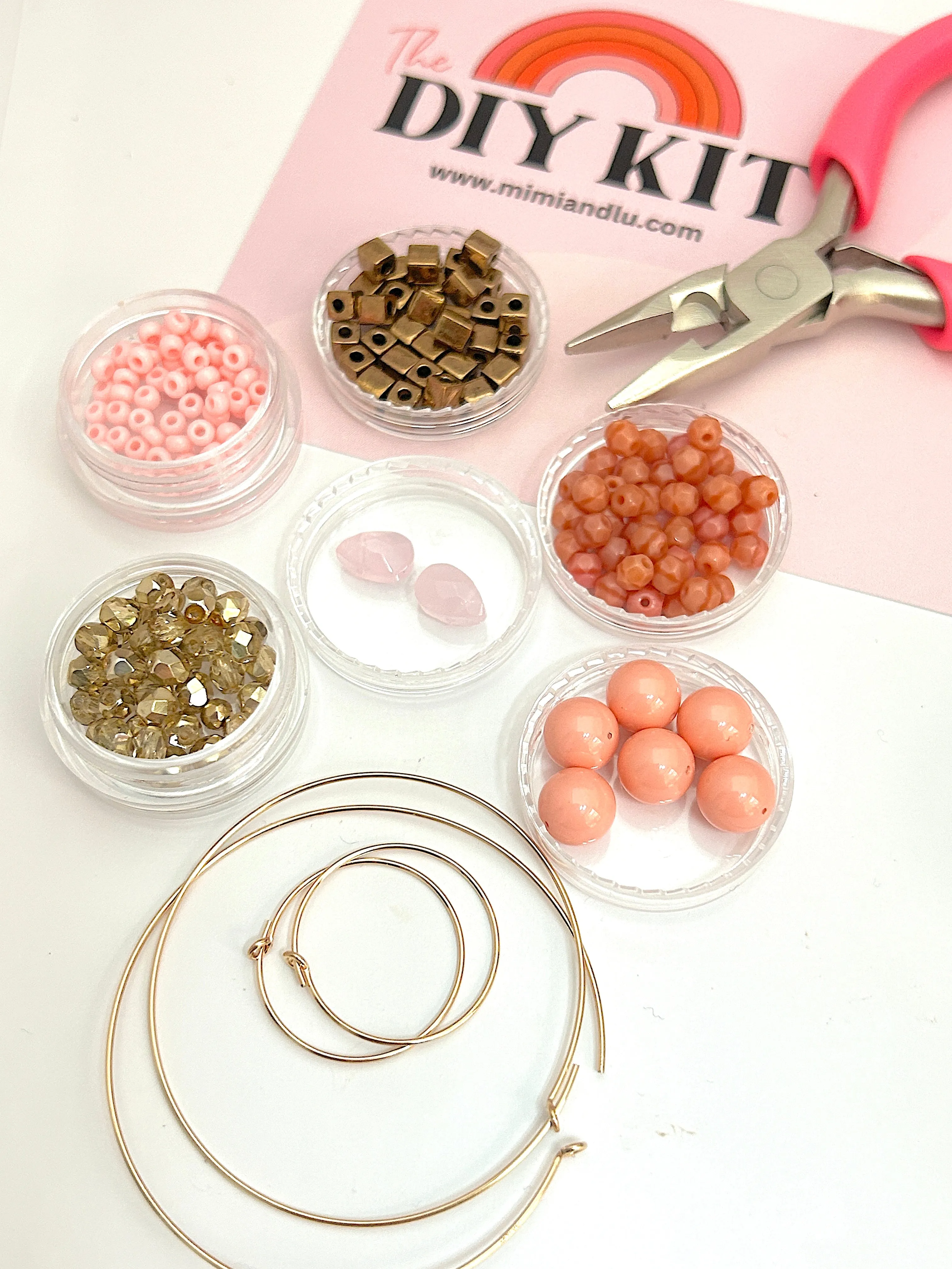 DIY Kit Beaded Hoops - Just Peachy