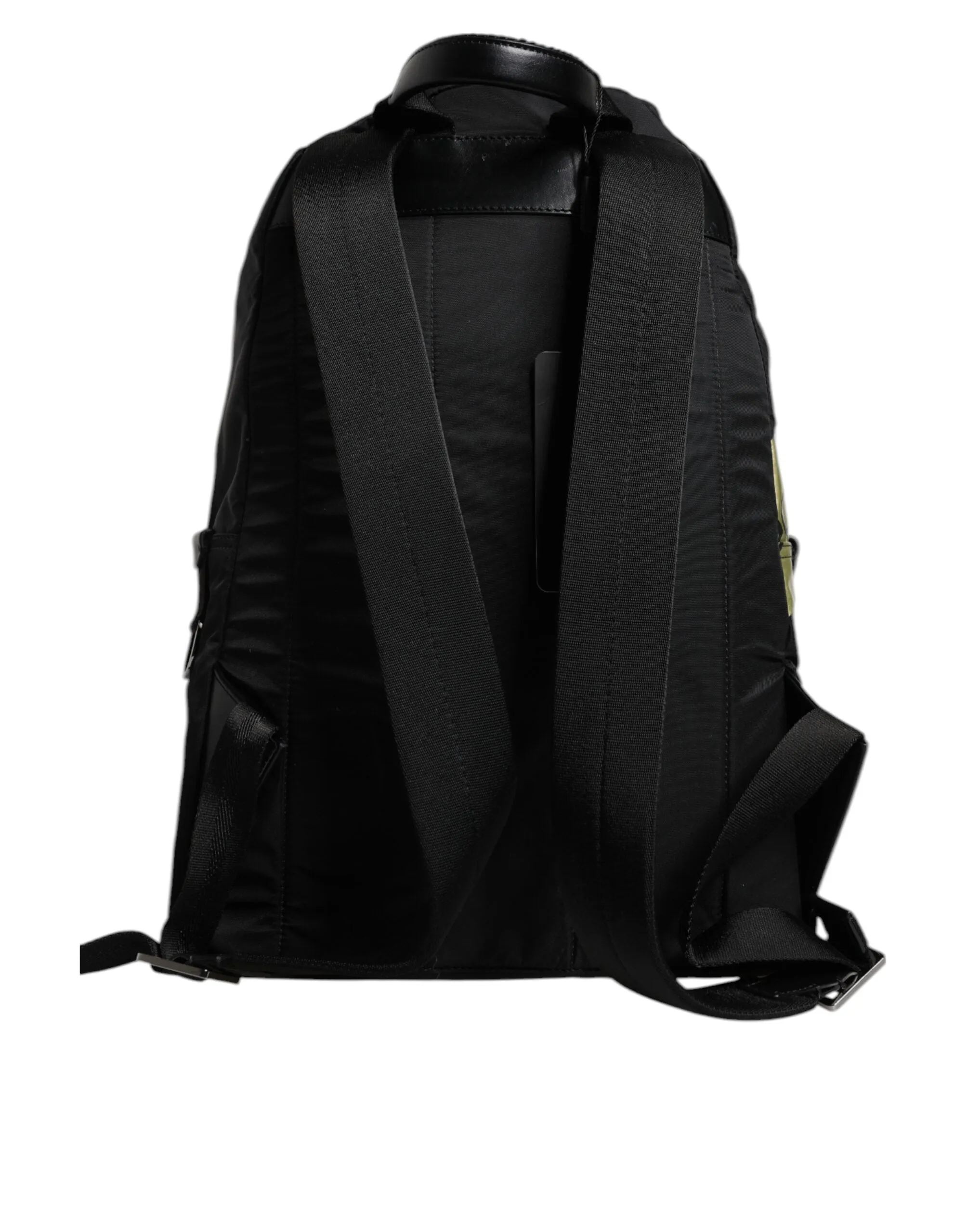Dolce & Gabbana Black Logo Tape Polyamide School Travel Backpack Bag