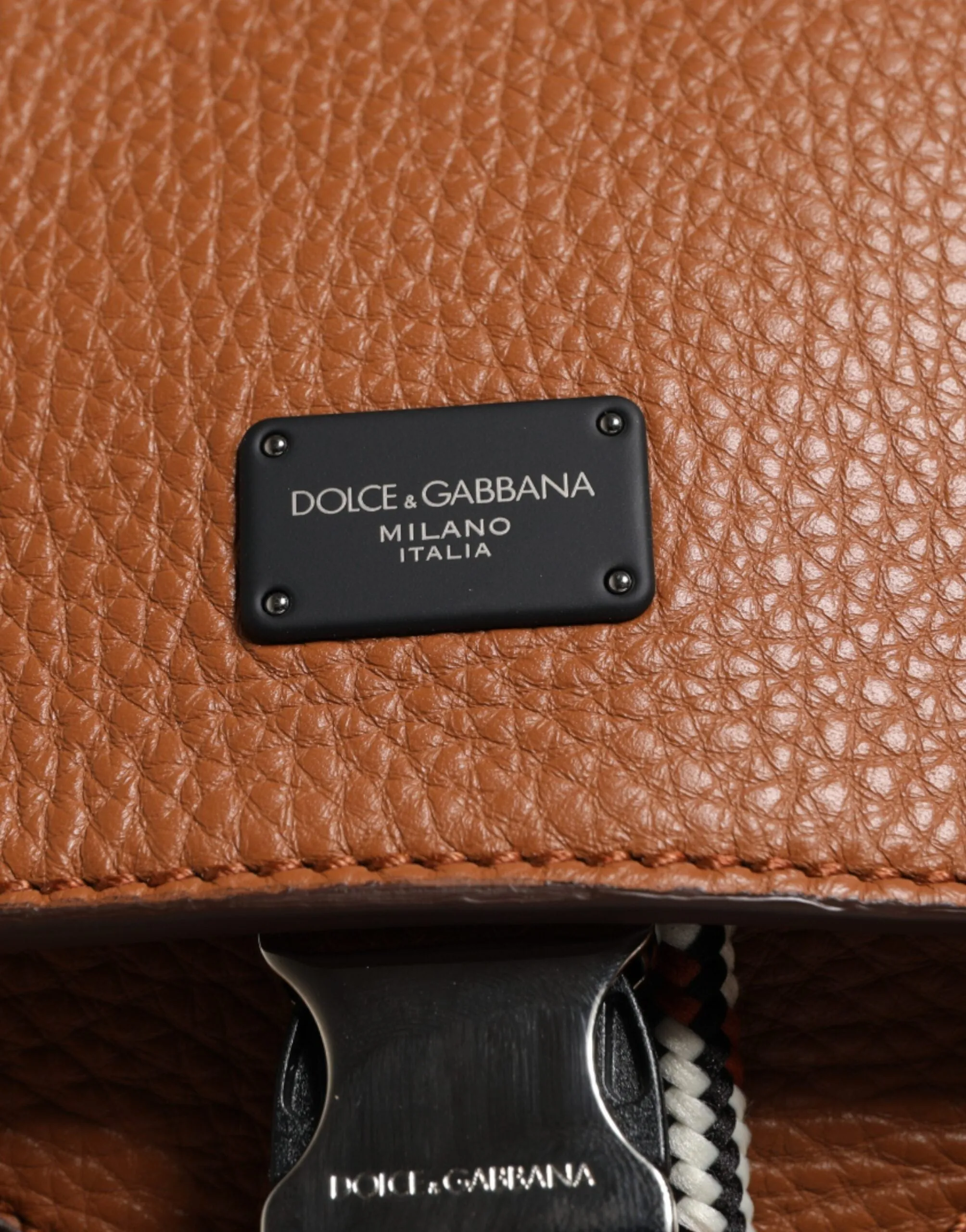 Dolce & Gabbana Brown Leather School Travel Backpack Bag