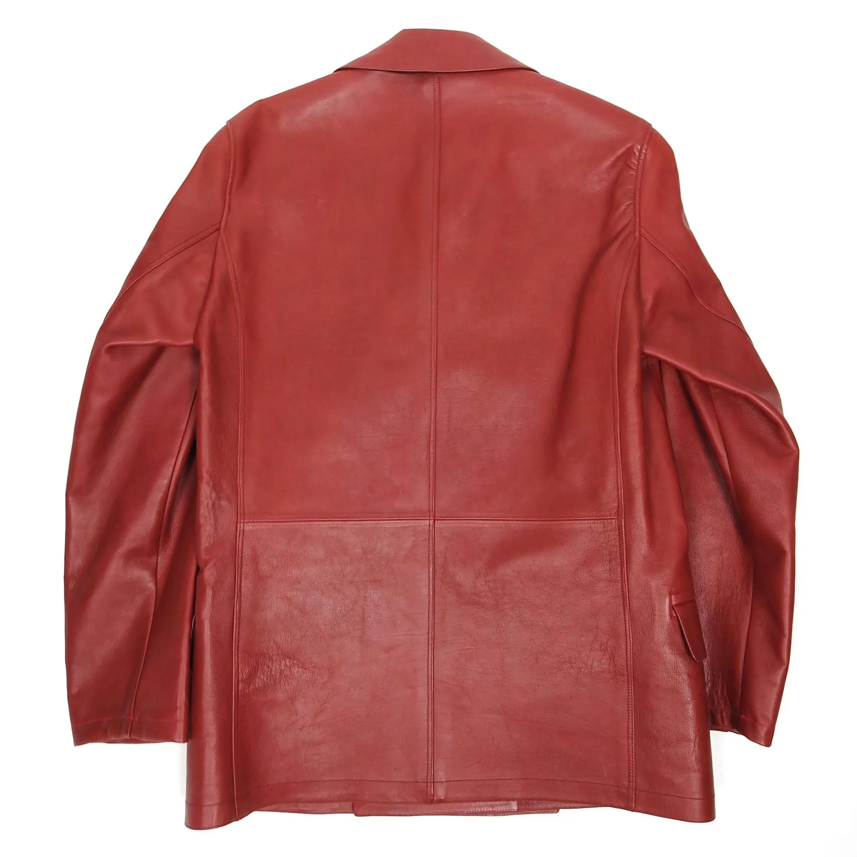 Dolce & Gabbana Red Leather Jacket Size 48