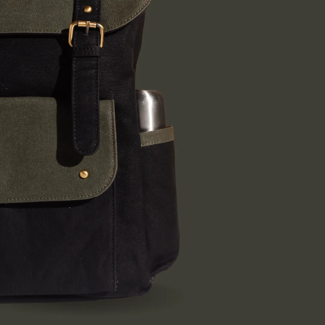 Dugong Backpack - Olive - Canvas Daily/Office/City/Travel Sustainable Laptop Backpack