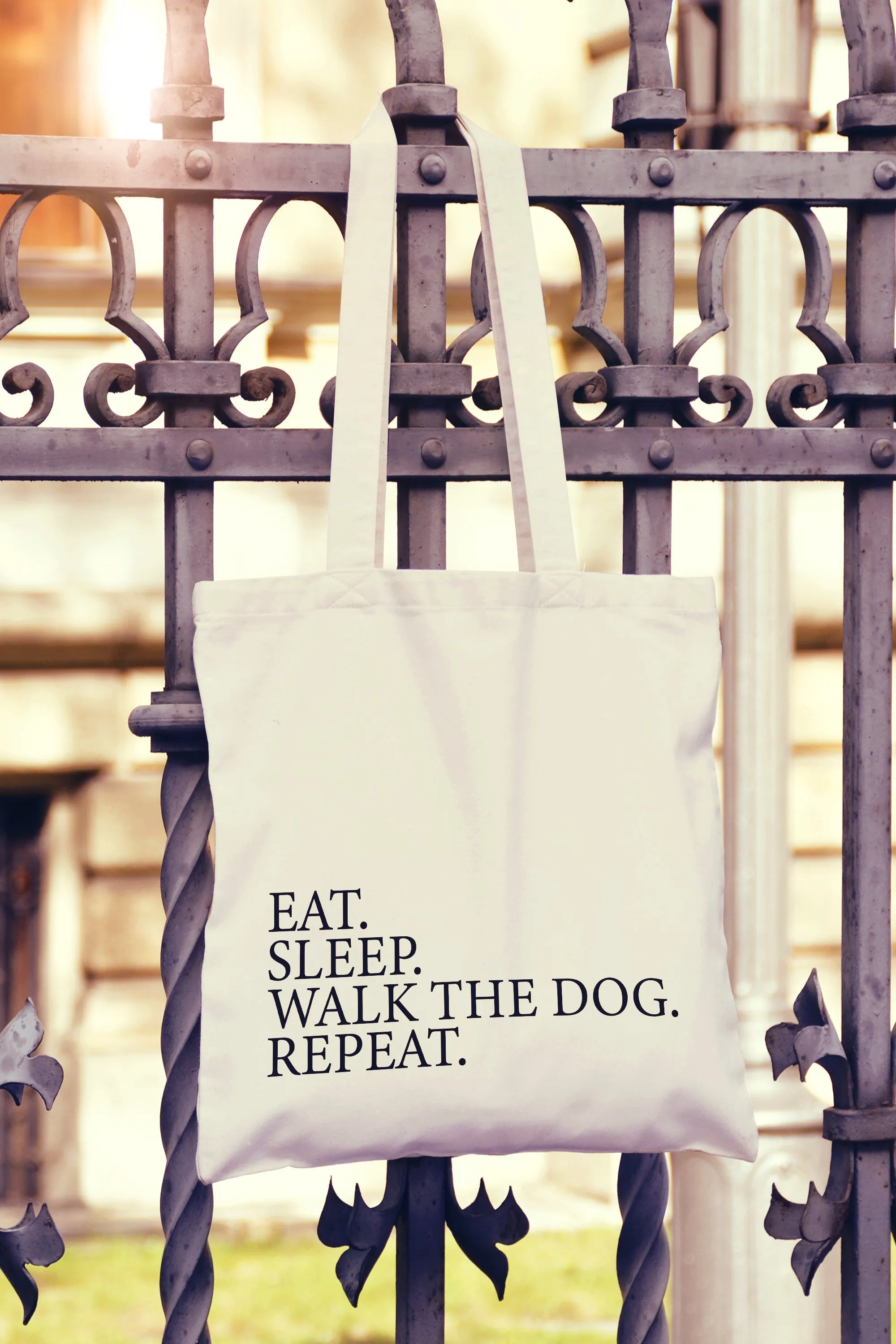Eat Sleep Walk The Dog Repeat Tote Bag