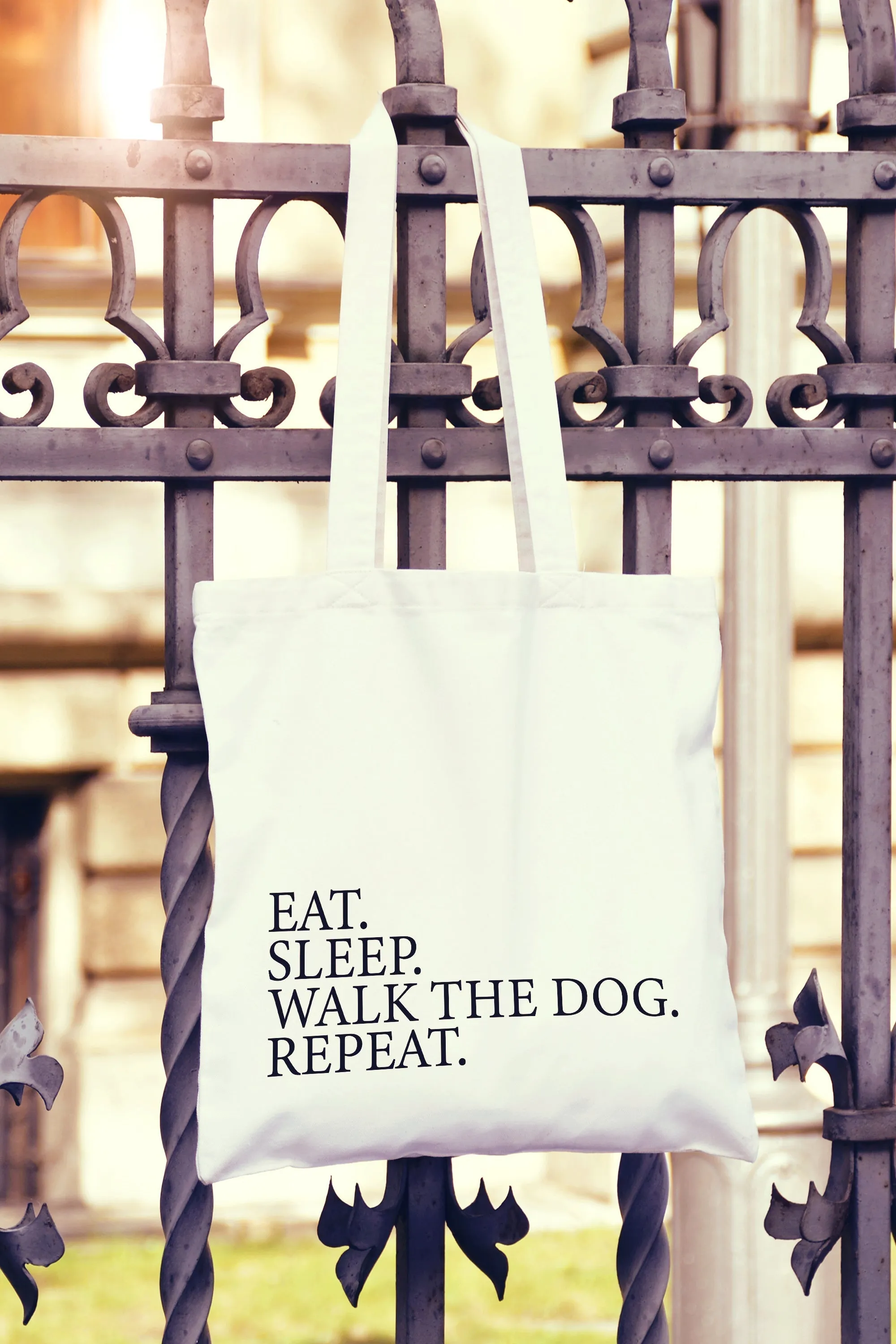 Eat Sleep Walk The Dog Repeat Tote Bag