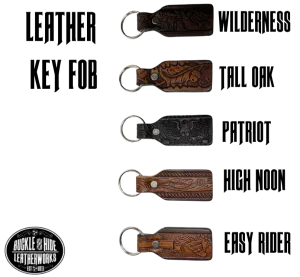 Embossed Leather Keychain