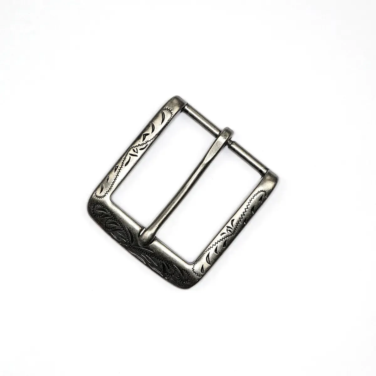 Engraved Antique Nickel HB Buckle 1 1/2 Inch