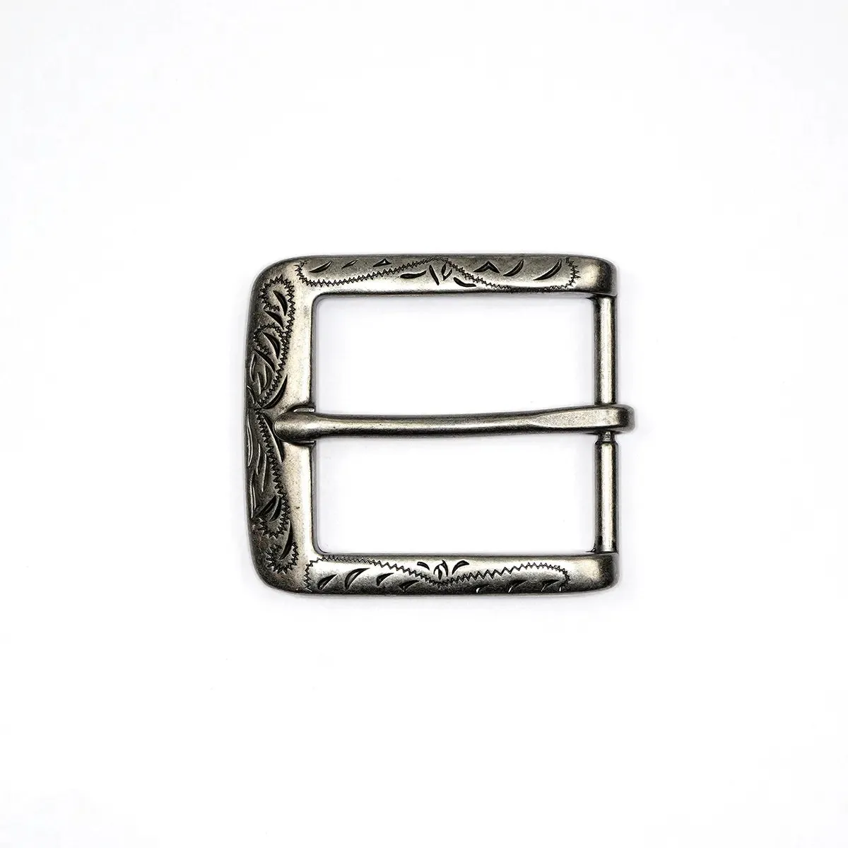 Engraved Antique Nickel HB Buckle 1 1/2 Inch
