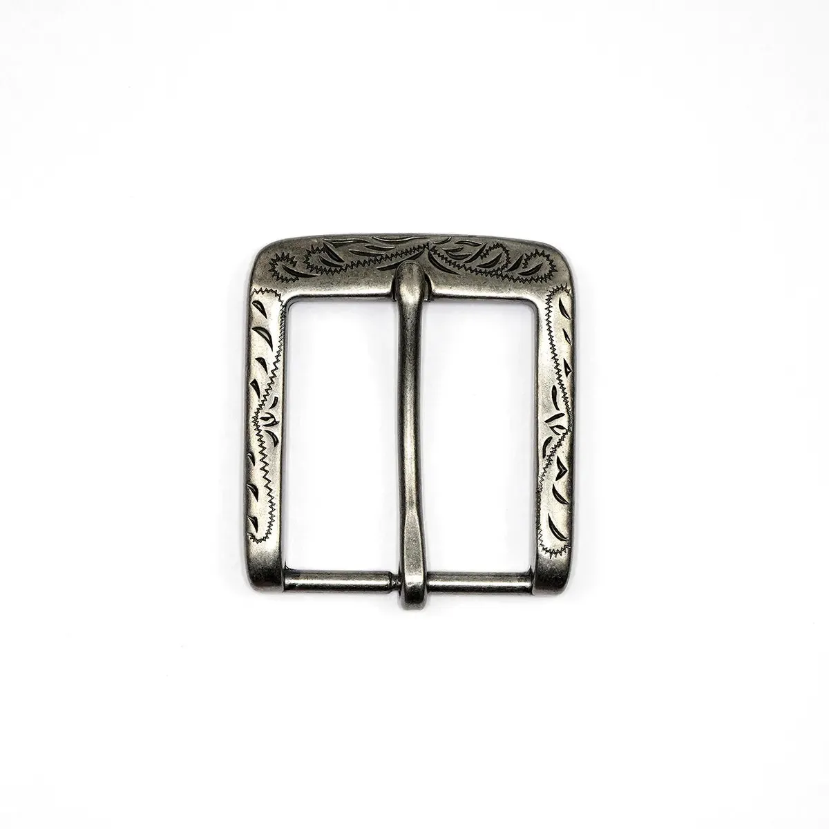 Engraved Antique Nickel HB Buckle 1 1/2 Inch