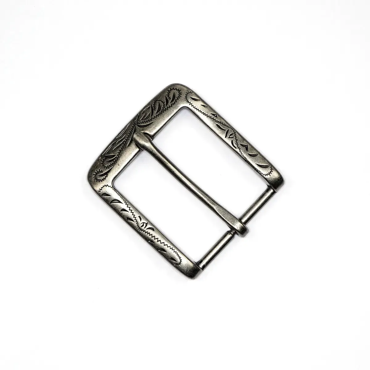 Engraved Antique Nickel HB Buckle 1 1/2 Inch