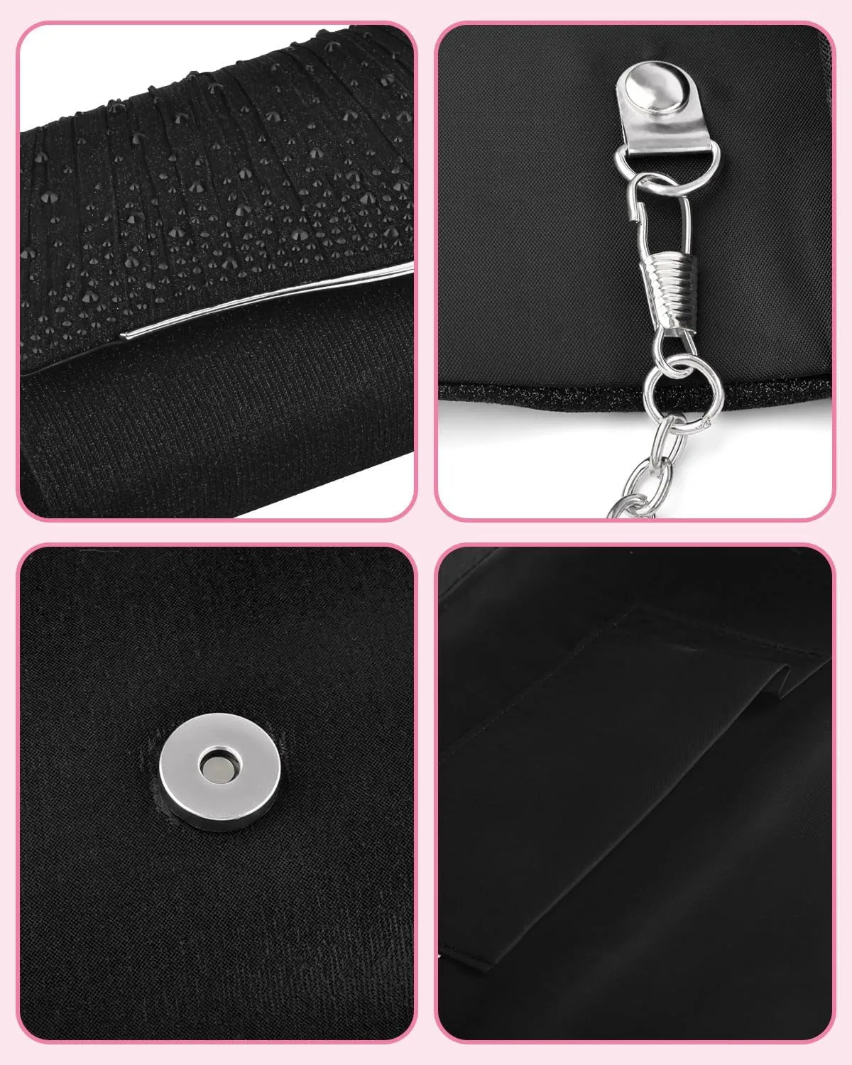 Evening Clutch Purses for Women Handbags for Formal Wedding Party Cocktail Prom Crossbody Shoulder Envelope Bag