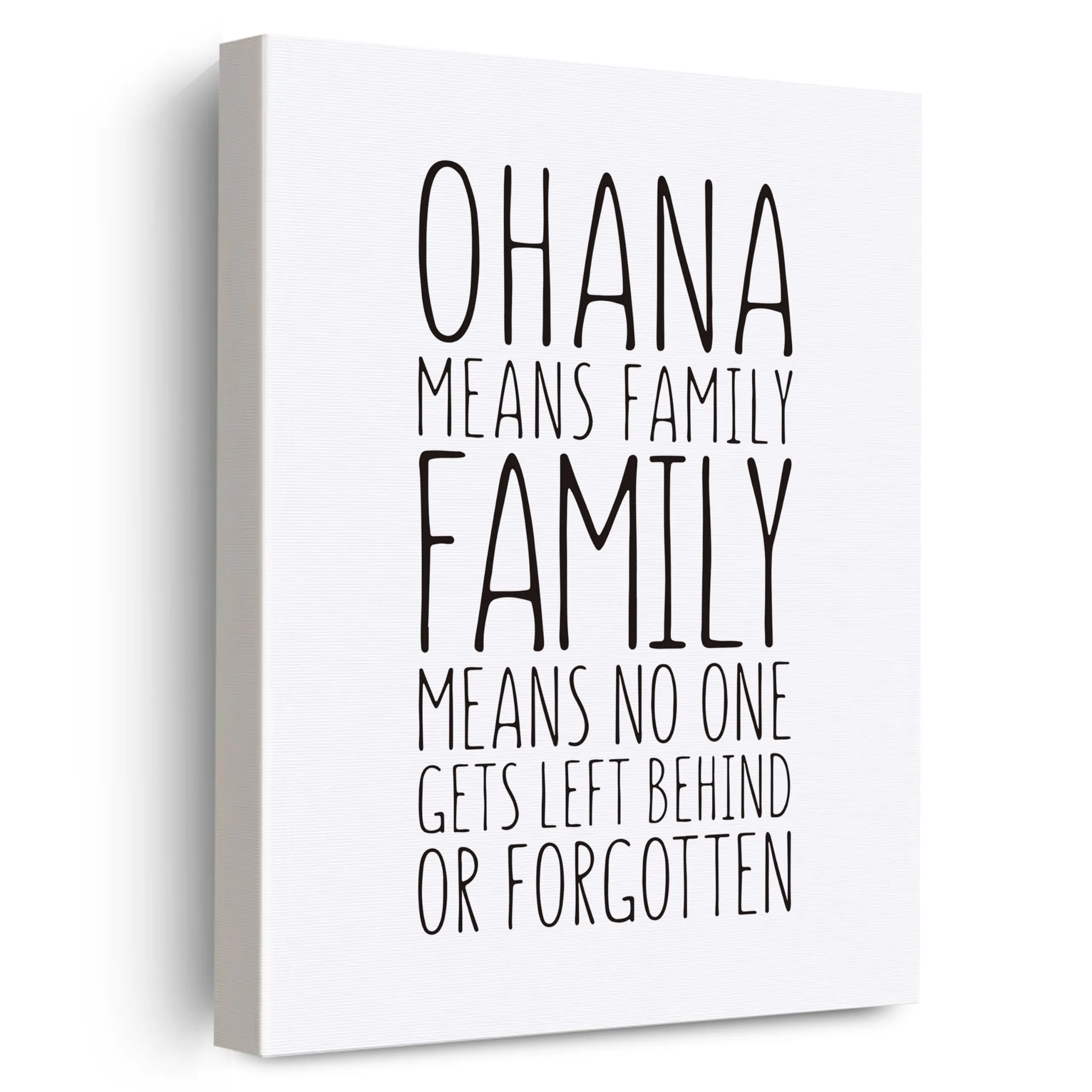 EVXID Ohana Definition Canvas Poster Painting Wall Art, Ohana Definition Print Picture Artwork Framed Ready to Hang for Home Wall Decor 12 x 15 Inch