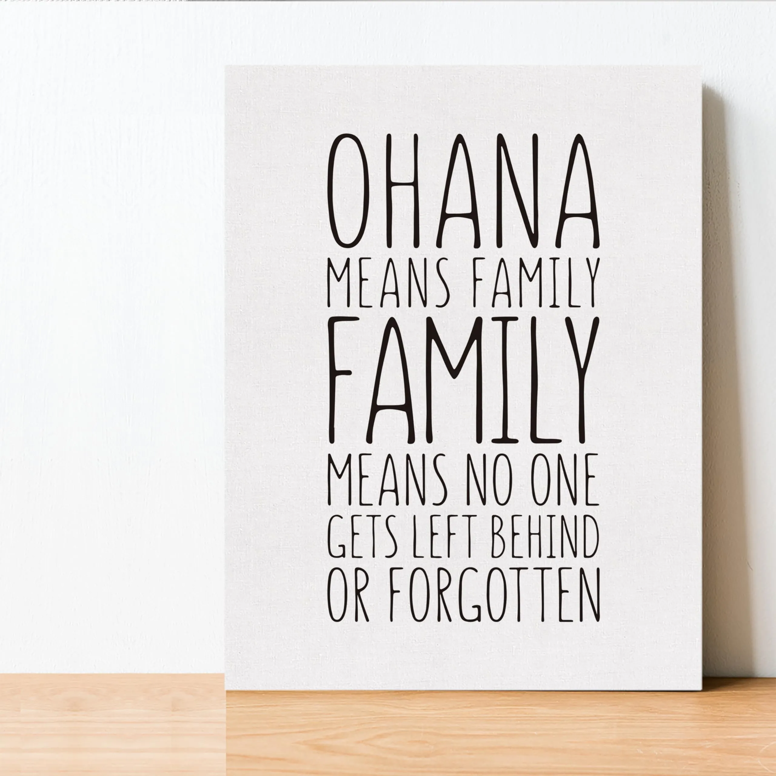 EVXID Ohana Definition Canvas Poster Painting Wall Art, Ohana Definition Print Picture Artwork Framed Ready to Hang for Home Wall Decor 12 x 15 Inch