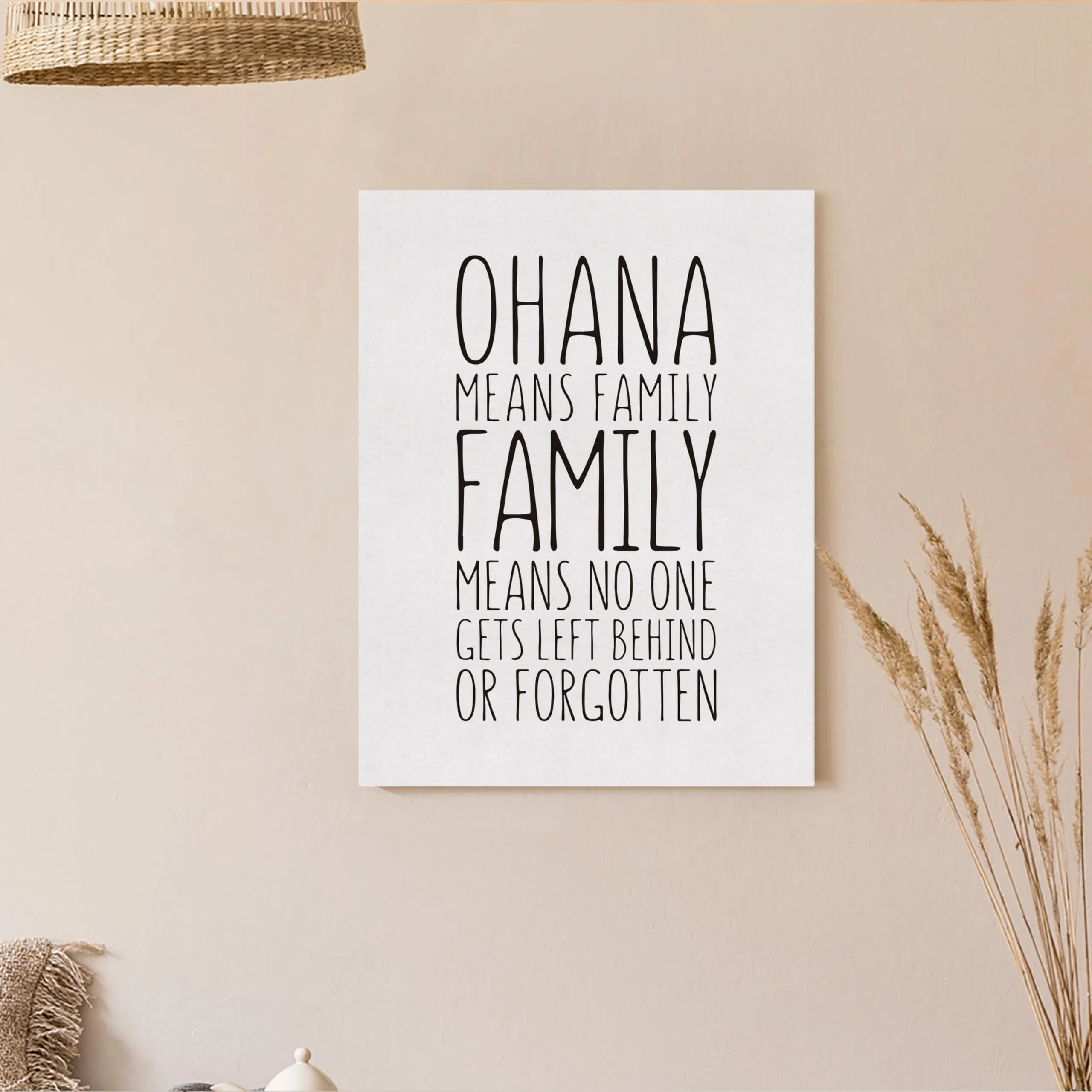 EVXID Ohana Definition Canvas Poster Painting Wall Art, Ohana Definition Print Picture Artwork Framed Ready to Hang for Home Wall Decor 12 x 15 Inch