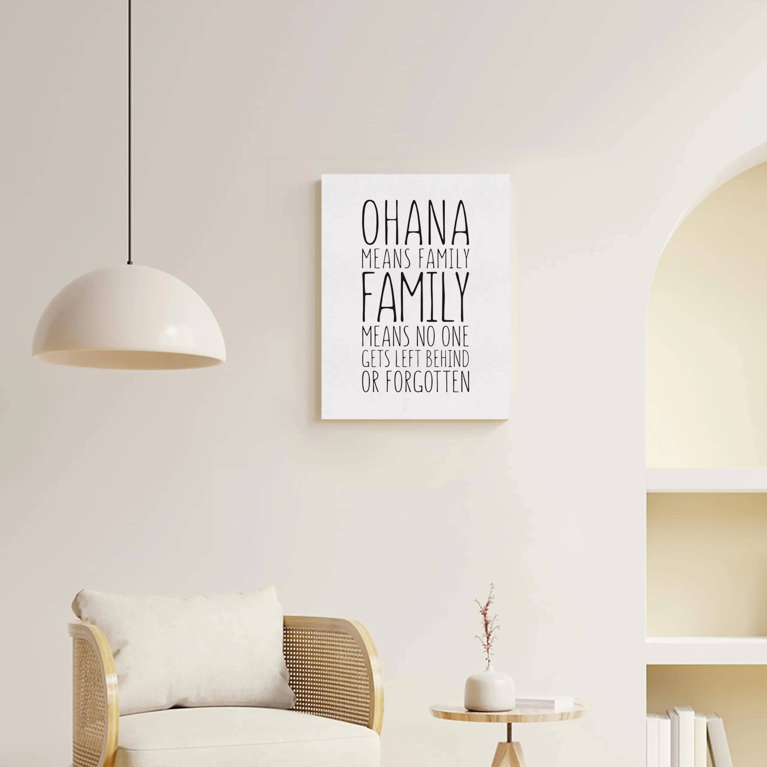 EVXID Ohana Definition Canvas Poster Painting Wall Art, Ohana Definition Print Picture Artwork Framed Ready to Hang for Home Wall Decor 12 x 15 Inch