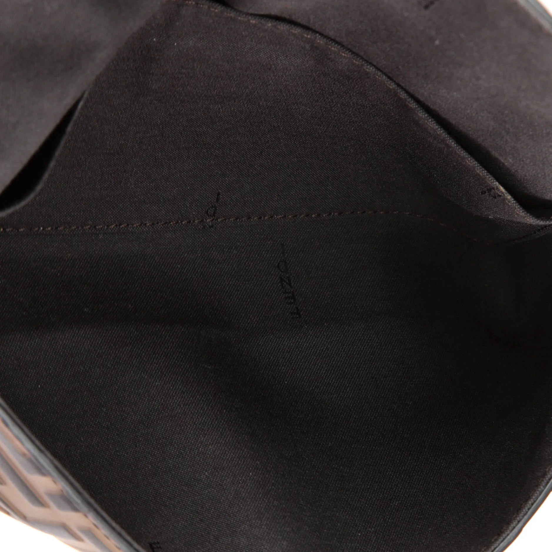 F is Fendi Envelope Clutch on Chain Zucca Embossed Leather