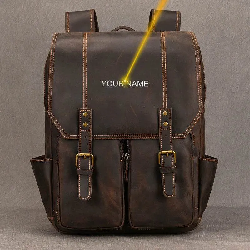 Fashion Crocodile Leather Men’s Backpack Casual Travel Bag