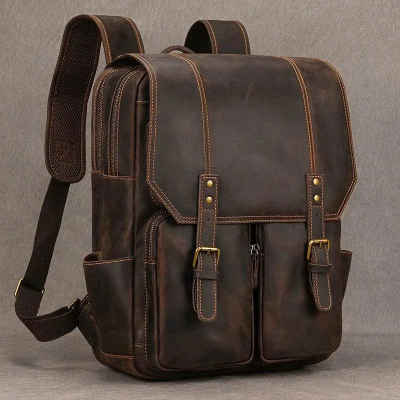 Fashion Crocodile Leather Men’s Backpack Casual Travel Bag