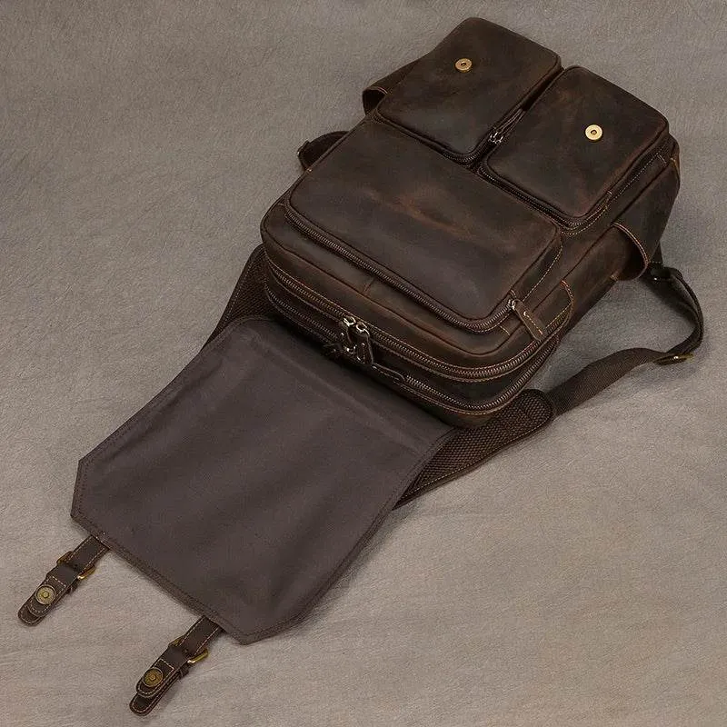 Fashion Crocodile Leather Men’s Backpack Casual Travel Bag