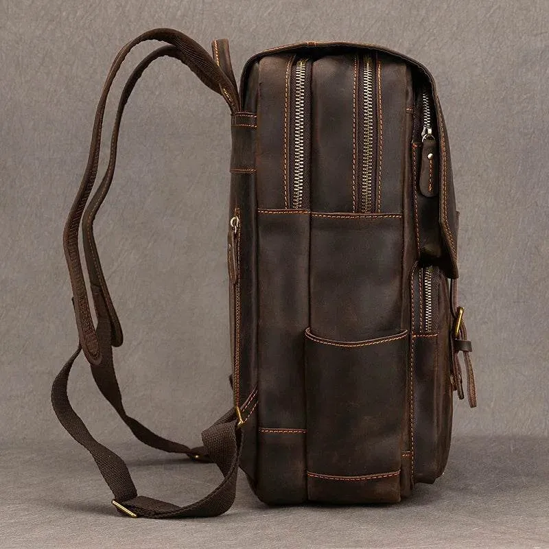 Fashion Crocodile Leather Men’s Backpack Casual Travel Bag