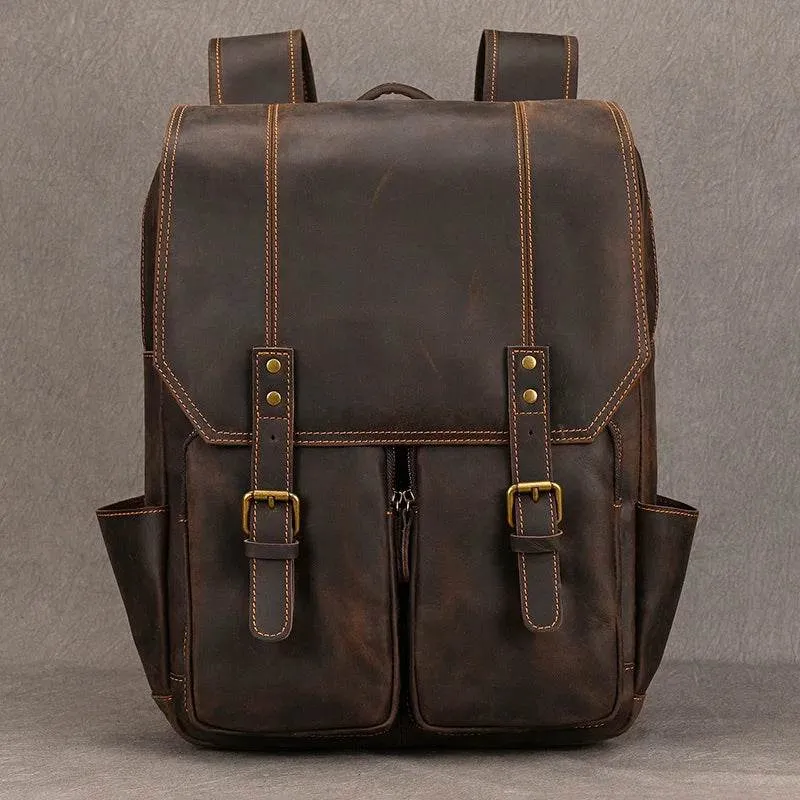 Fashion Crocodile Leather Men’s Backpack Casual Travel Bag