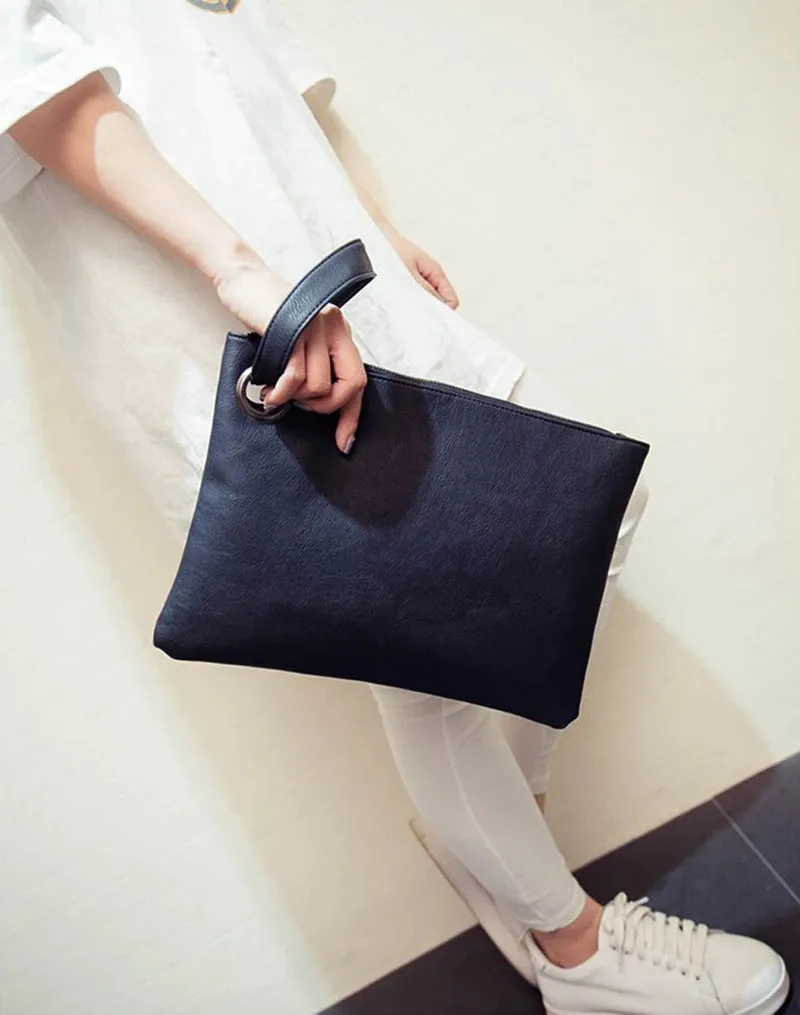 Fashion solid women's clutch bag leather women envelope bag clutch pu leather bag female Clutches sac Immediately shipping