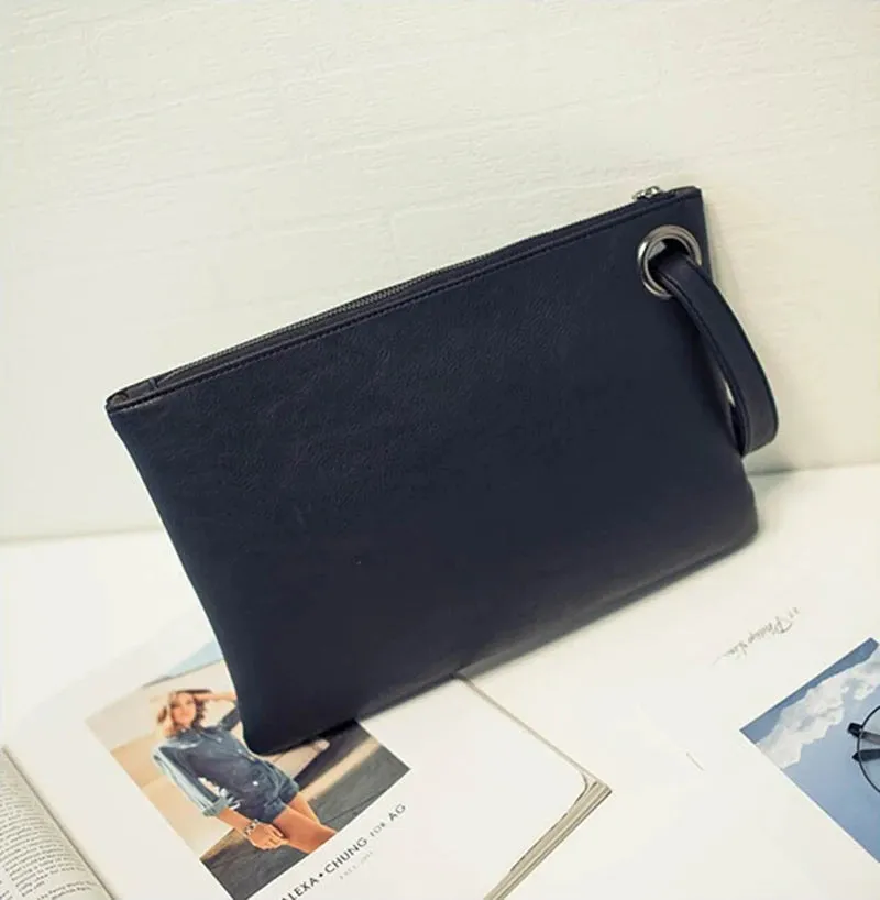 Fashion solid women's clutch bag leather women envelope bag clutch pu leather bag female Clutches sac Immediately shipping