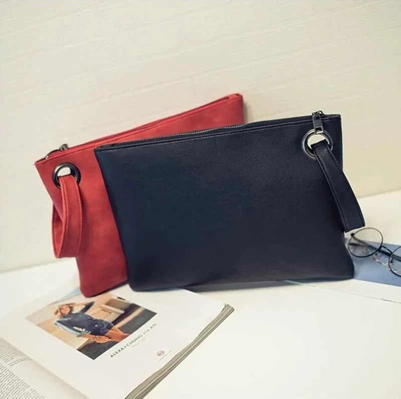 Fashion solid women's clutch bag leather women envelope bag clutch pu leather bag female Clutches sac Immediately shipping