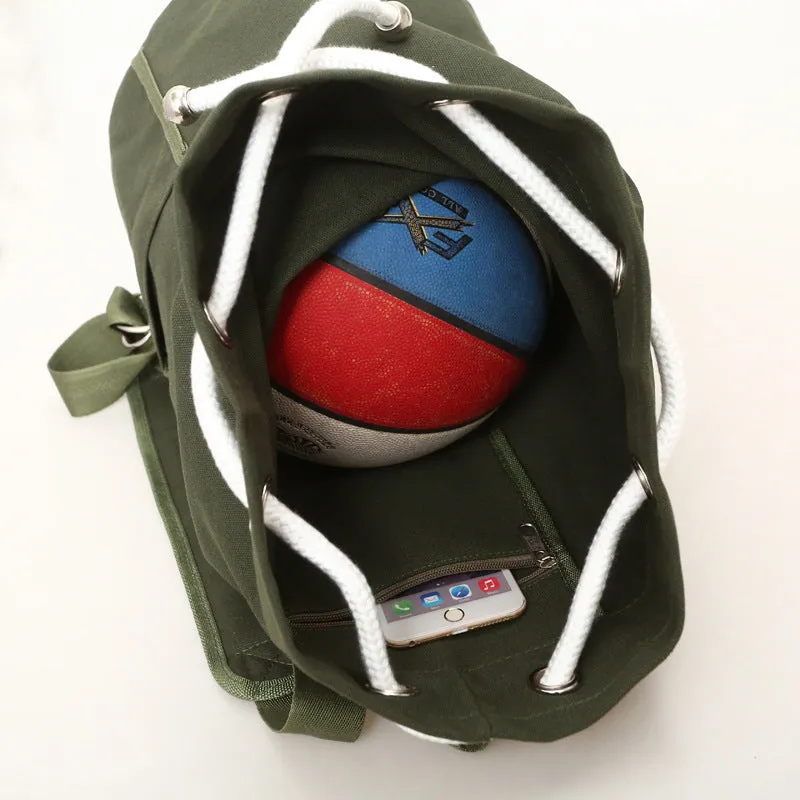 Fashion Unique Canvas Drawstring Basket Riding Backpacks