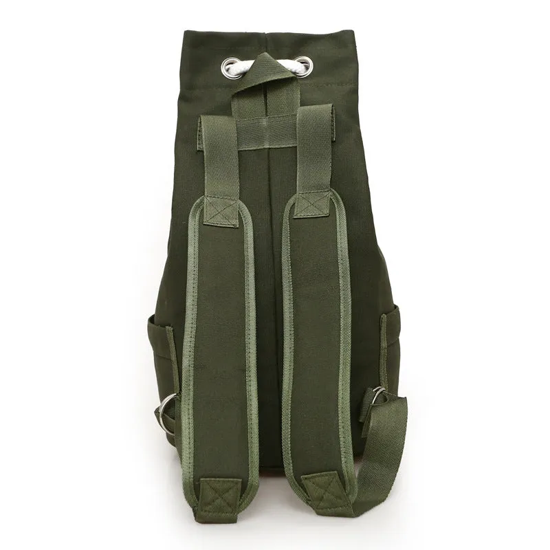 Fashion Unique Canvas Drawstring Basket Riding Backpacks