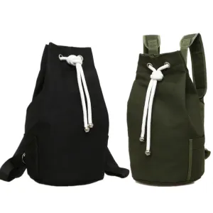Fashion Unique Canvas Drawstring Basket Riding Backpacks