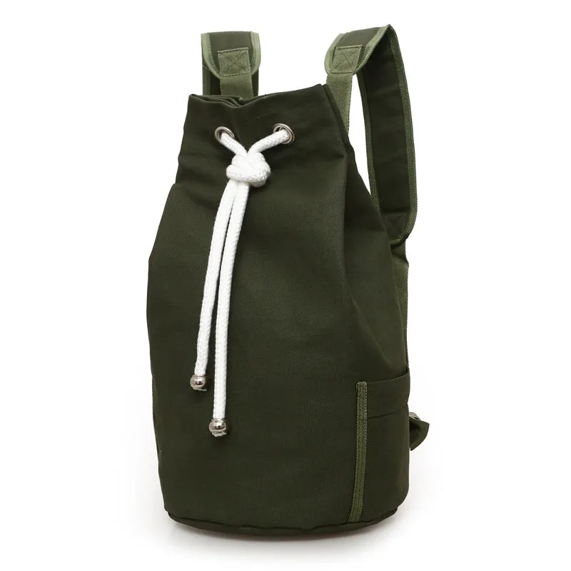 Fashion Unique Canvas Drawstring Basket Riding Backpacks