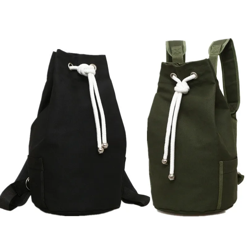 Fashion Unique Canvas Drawstring Basket Riding Backpacks