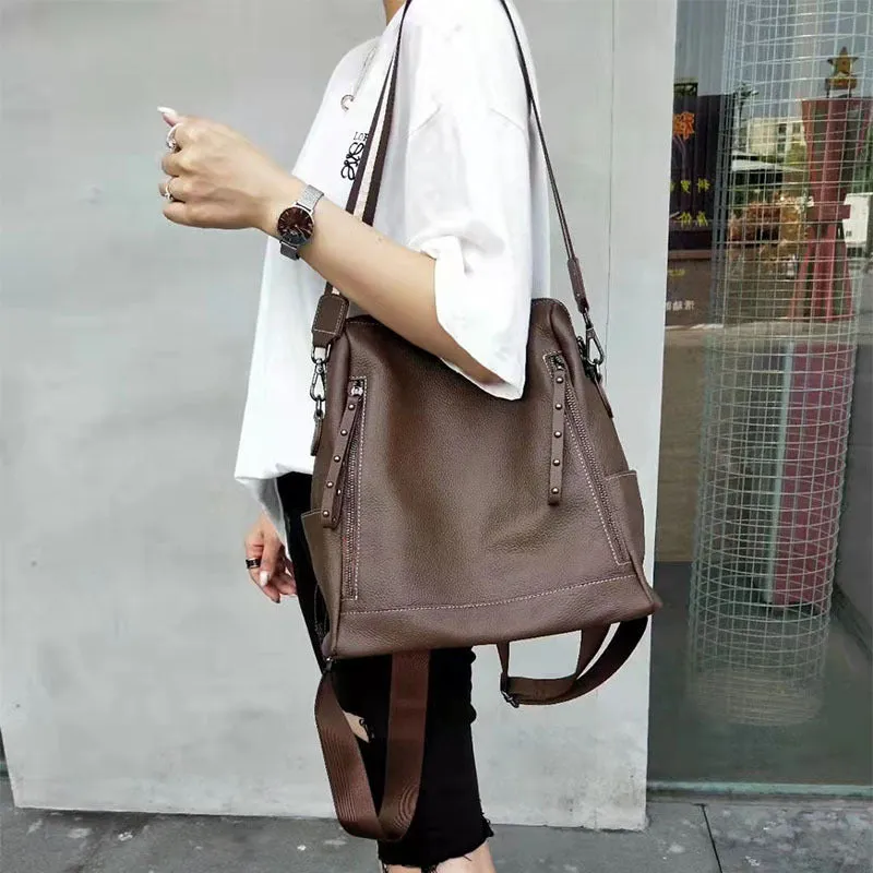 Fashion Women Backpack High Quality Youth Real Leather Backpacks
