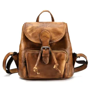 Female hand-brushed leather bag