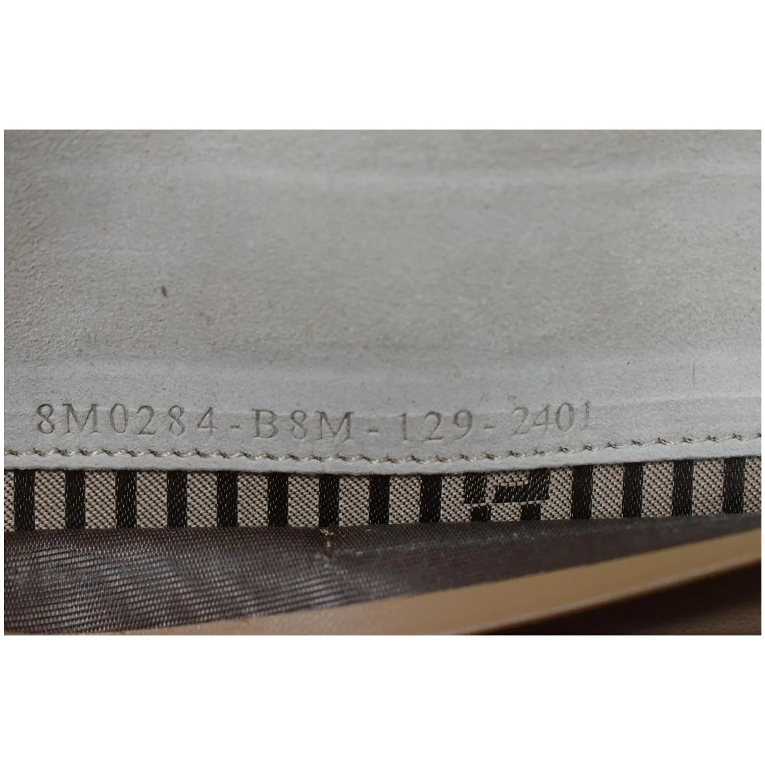 FENDI Tricolor Leather Fendista Envelope Clutch Beige