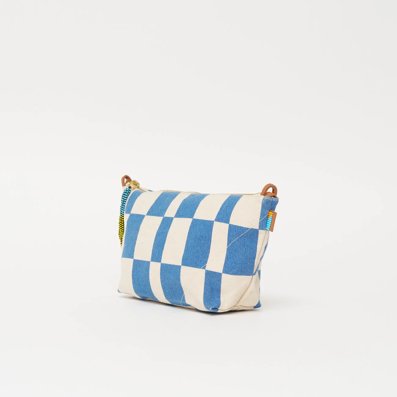 FINAL SALE: Large Convertible Pouch - Chambray Checker