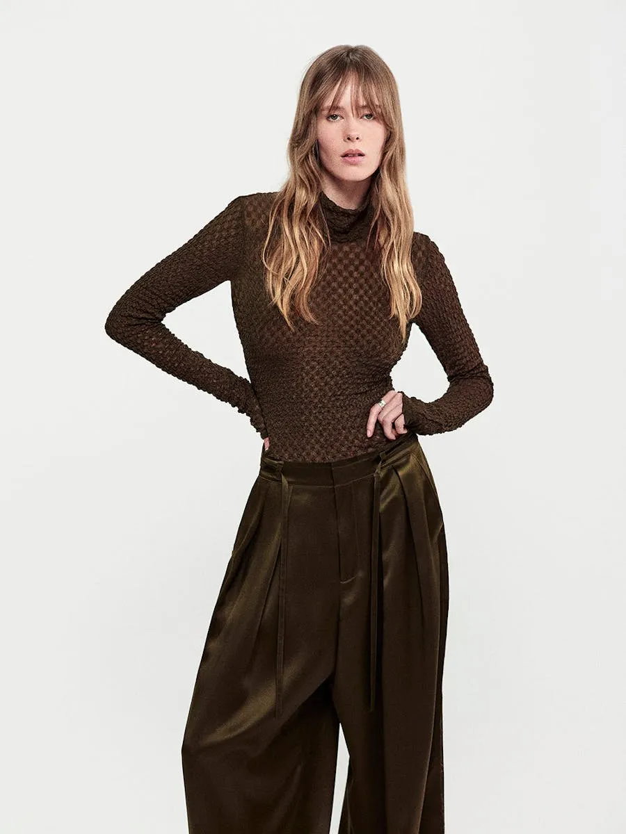 FRAME - Mesh Lace Turtleneck