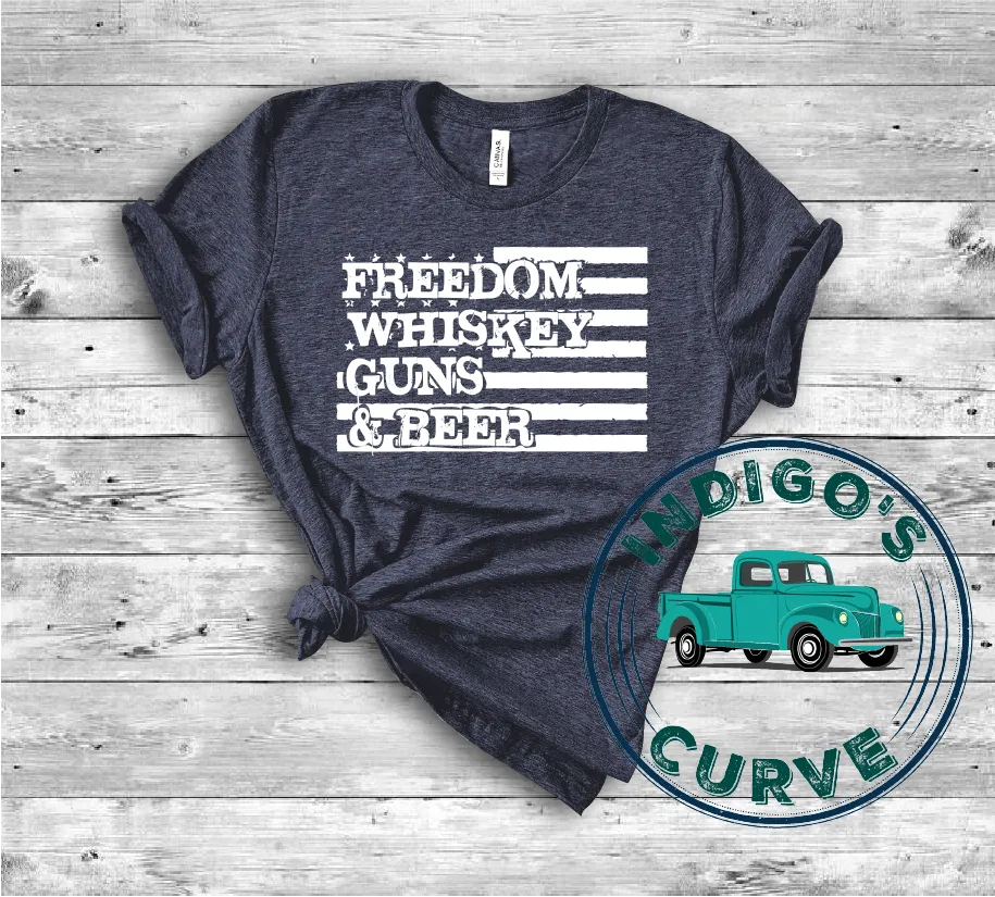 Freedom Whiskey Guns & Beer Short Sleeve Tee