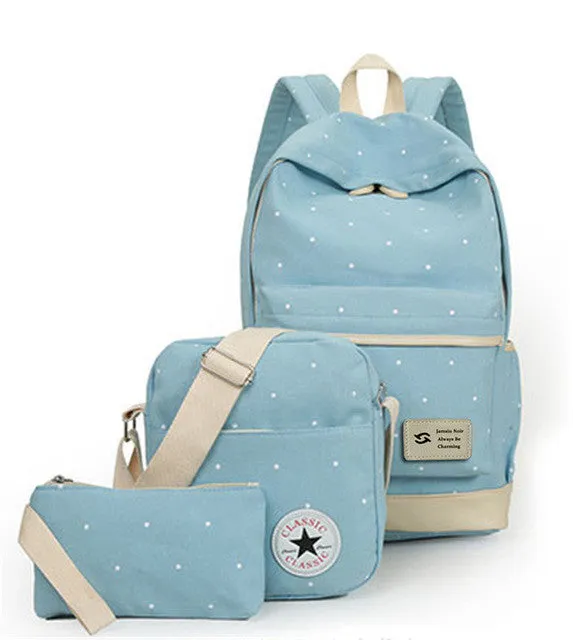 Fresh Canvas Women Backpack - 3pcs/set