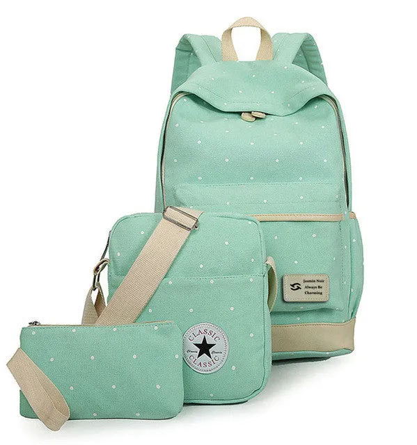 Fresh Canvas Women Backpack - 3pcs/set