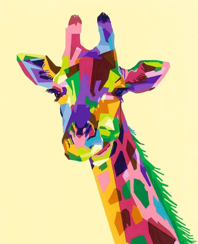 Funky Giraffe Paint by Numbers