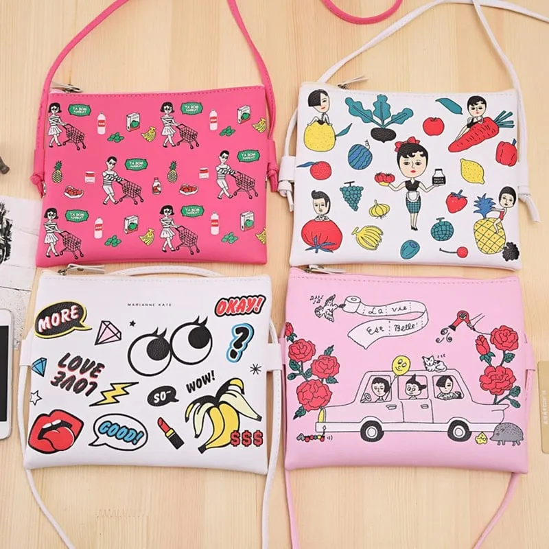 Funny Cartoon Printed Clutch