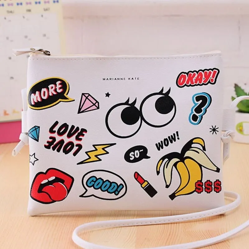 Funny Cartoon Printed Clutch