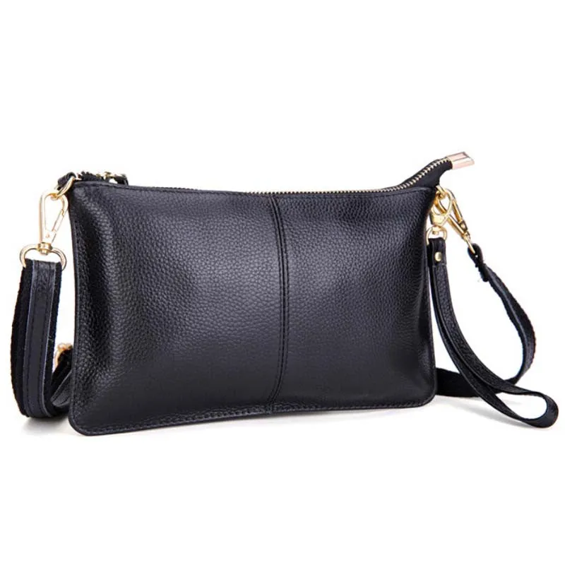 Genuine Leather Women Clutch Cowhide Envelope Organizer Purse