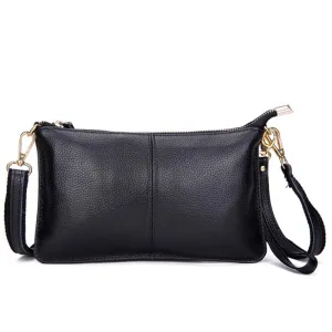 Genuine Leather Women Clutch Cowhide Envelope Organizer Purse
