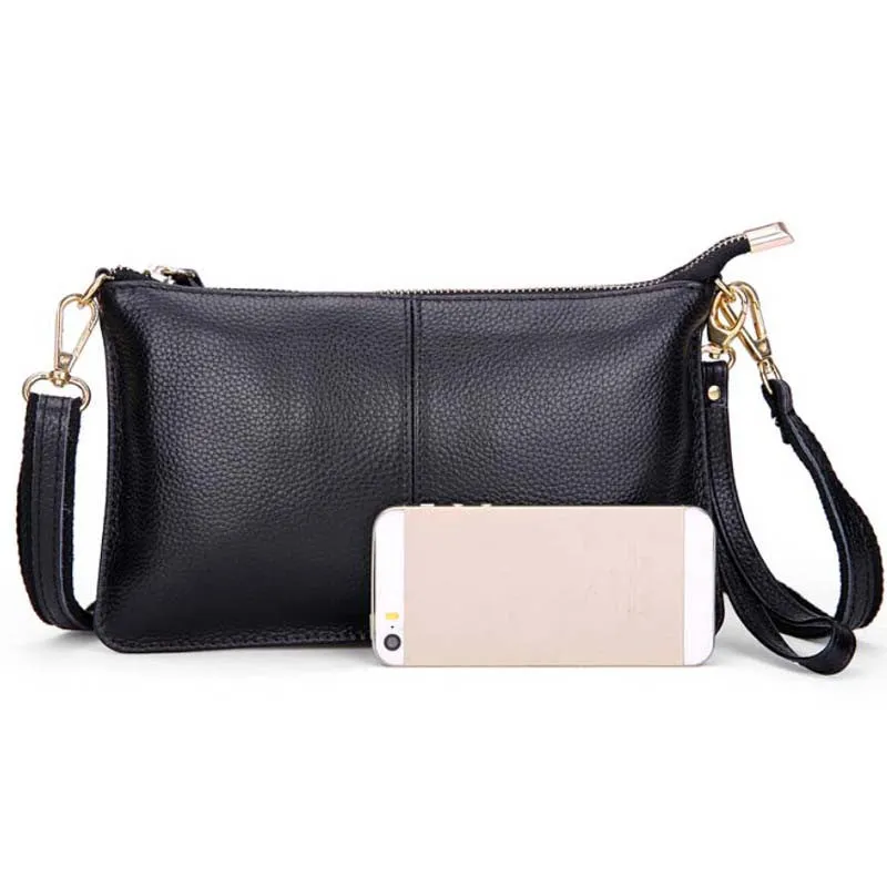 Genuine Leather Women Clutch Cowhide Envelope Organizer Purse